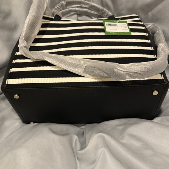 Kate Spade Olive Drive Stripe Brigette Black & Natural - Picture 4 of 5